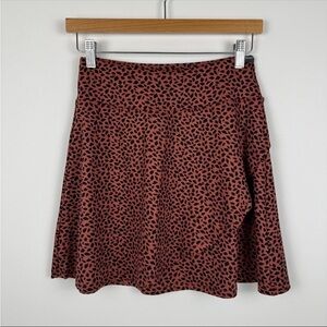 Eddie Bauer Kacey Skirt Mini Stretch Animal Print Brown Black Womens XS NWOT